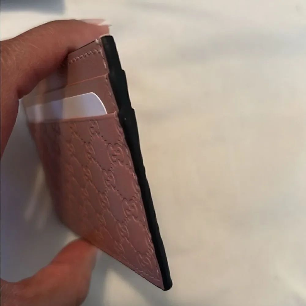 GUCCI Microguccissima Pattern Leather Card Holder NEW - Picture 5 of 9